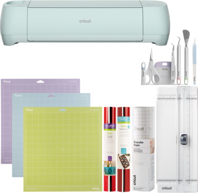 Cricut Explore 3 & Essentials Bundle, 25x13x14.63in, Seafoam - ONLINE ONLY