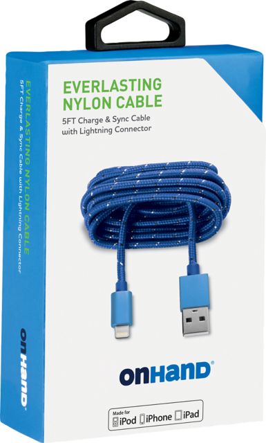 ON HAND A TO LGHT CBL 5FT, BLUE - ONLINE ONLY