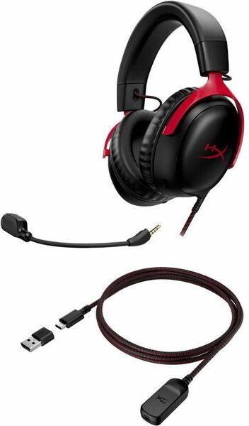 HyperX Cloud III Wired Gaming Headset, Black/Red - ONLINE ONLY