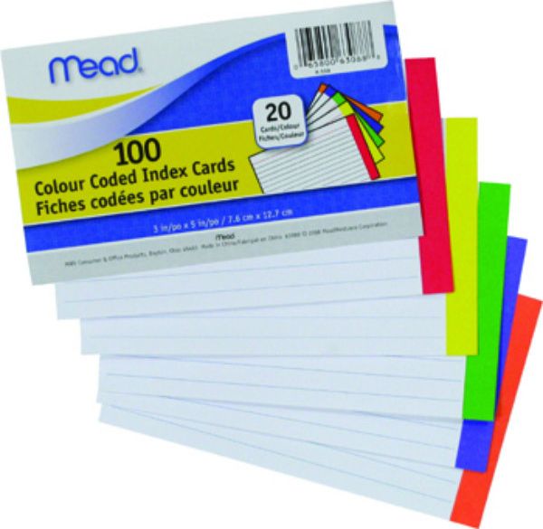 INDEXCARD 100CT 3x5 ON EDGE