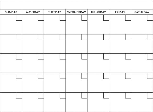 DRY ERASE CALENDAR DECAL