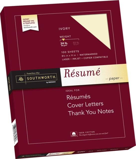SOUTHWORTH IVORY 24LB RESUME
